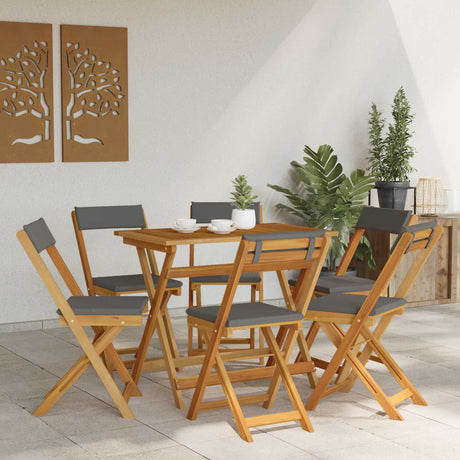 Vidaxl bistrostoelen voor buiten 6 st donkergrijs massief acaciahout