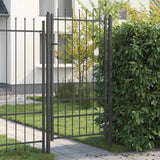 Vidaxl hekpoort asten 100 x 175 cm metaal zwart vergrendelbaar