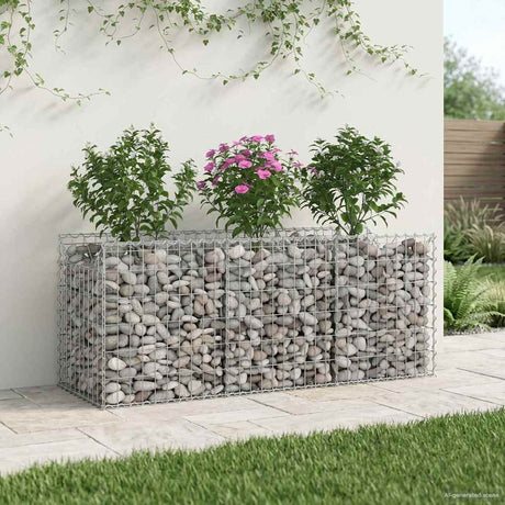 Vidaxl gabion verhoogd bed 150 x 50 x 60 cm gegalvaniseerd staal