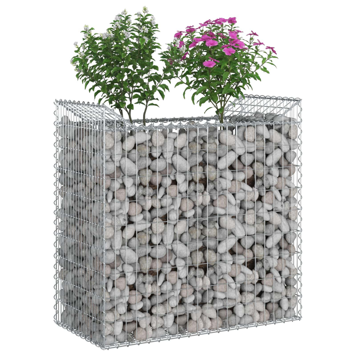 Vidaxl gabion verhoogd bed 50 x 100 x 100 cm gegalvaniseerd staal