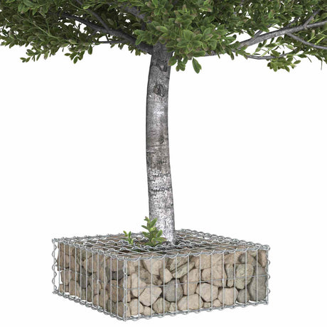 Vidaxl gabion verhoogd bed 60 x 60 x 20 cm gegalvaniseerd staal zilver