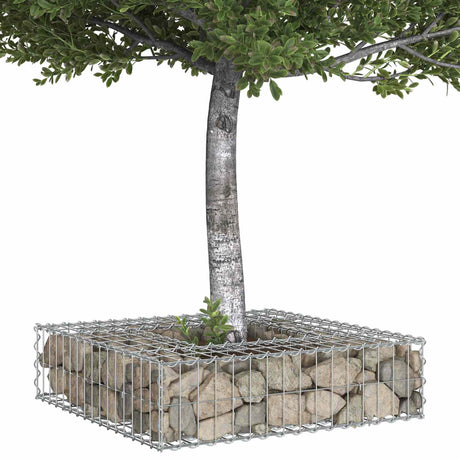 Vidaxl gabion verhoogd bed 80 x 80 x 20 cm gegalvaniseerd staal zilver