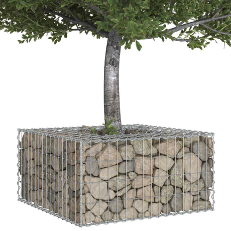 Vidaxl gabion verhoogd bed 80 x 80 x 40 cm gegalvaniseerd staal zilver