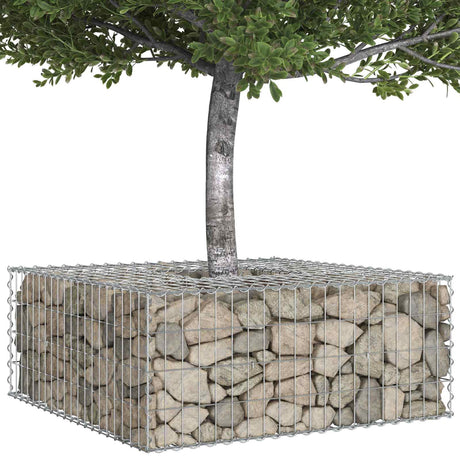 Vidaxl gabion verhoogd bed 100 x 100 x 40 cm gegalvaniseerd staal