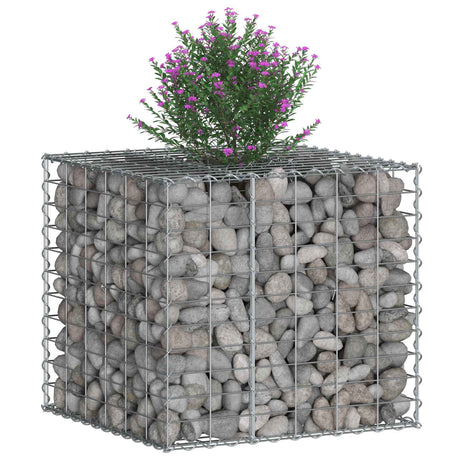 Vidaxl gabion verhoogd bed 60 x 60 x 55 cm gegalvaniseerd staal zilver