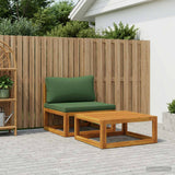 Vidaxl modulaire bankset met kussens 2 st massief acaciahout naturel
