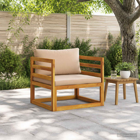 Vidaxl modulaire fauteuil met kussens massief acaciahout naturel