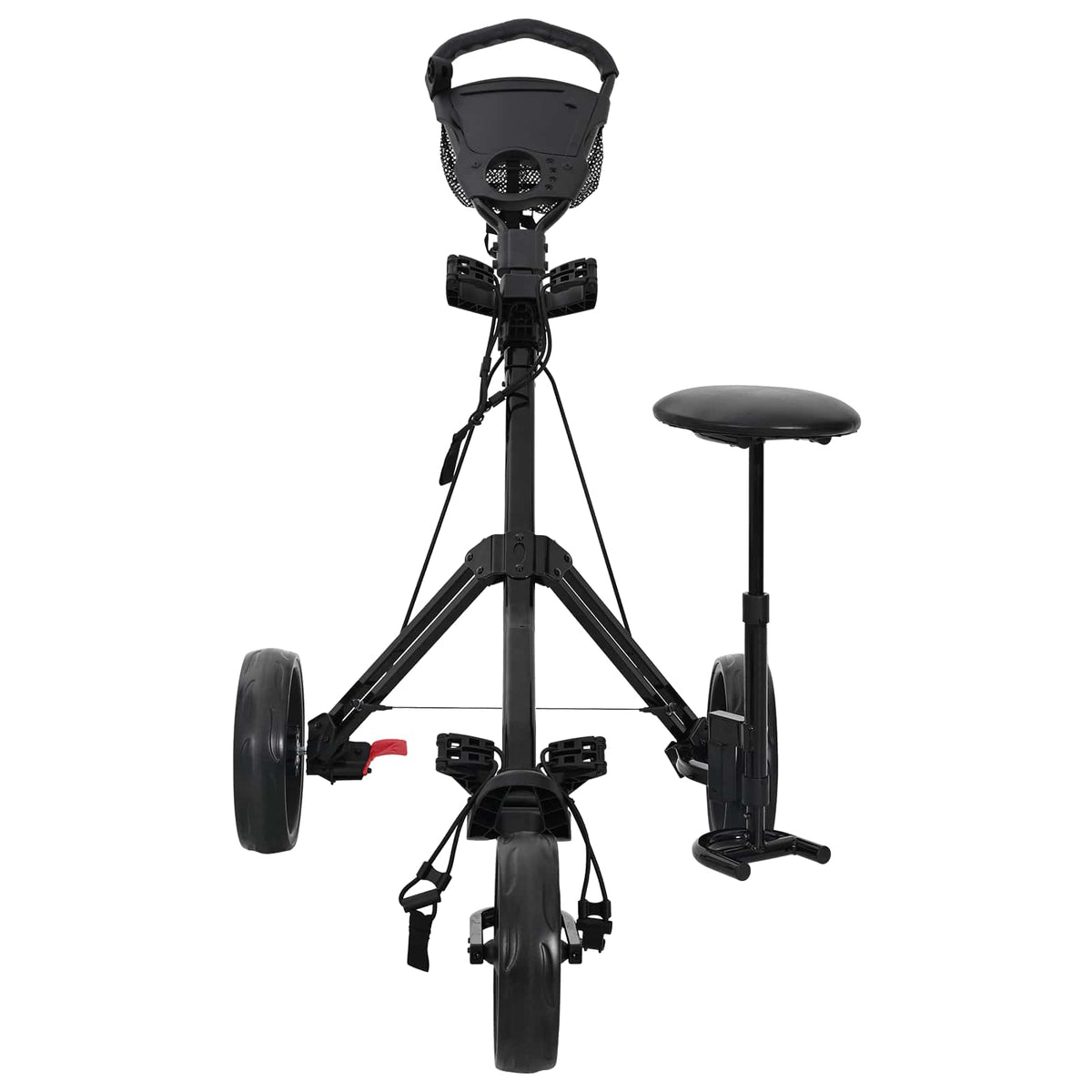 Vidaxl golf trolley met zitplaats zwart 95 x 69 x 114 cm ijzer