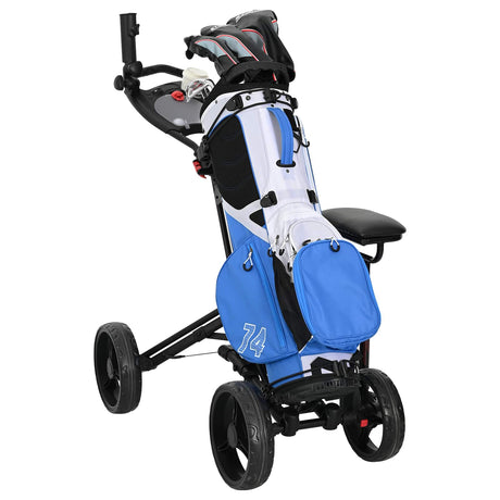 Vidaxl golf trolley met zitplaats zwart aluminium opvouwbaar