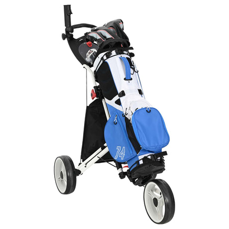 Vidaxl golf trolley zwart en wit aluminium opvouwbaar