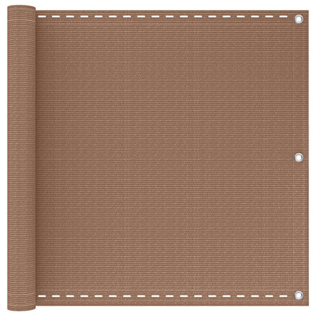 Vidaxl balkon scherm rechthoekig 120 x 800 cm hdpe en aluminium taupe