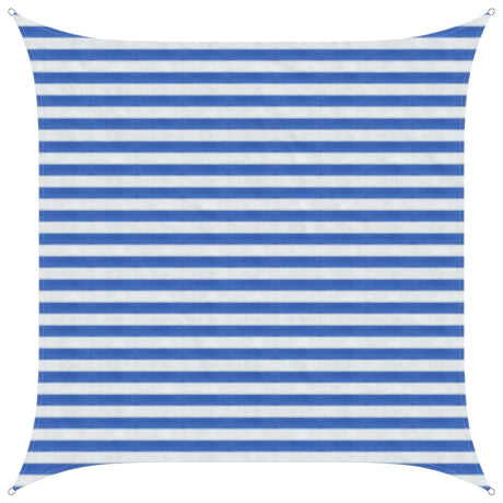 Vidaxl zonneschaduwzeil 2,5 x 2,5 m hdpe vierkant blauw en wit