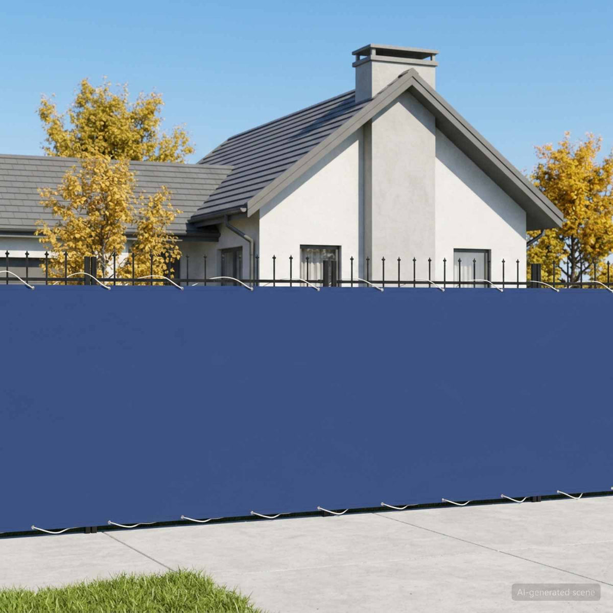 Vidaxl balkon privacy scherm 150 x 600 cm stof met pu-coating blauw