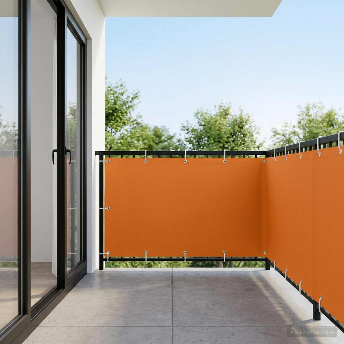 Vidaxl balkon privacy scherm 150 x 800 cm stof met pu-coating oranje