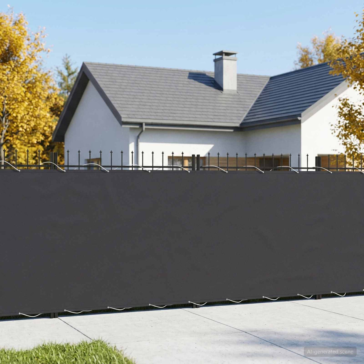 Vidaxl balkon privacy scherm 180 x 200 cm stof met pu-coating zwart