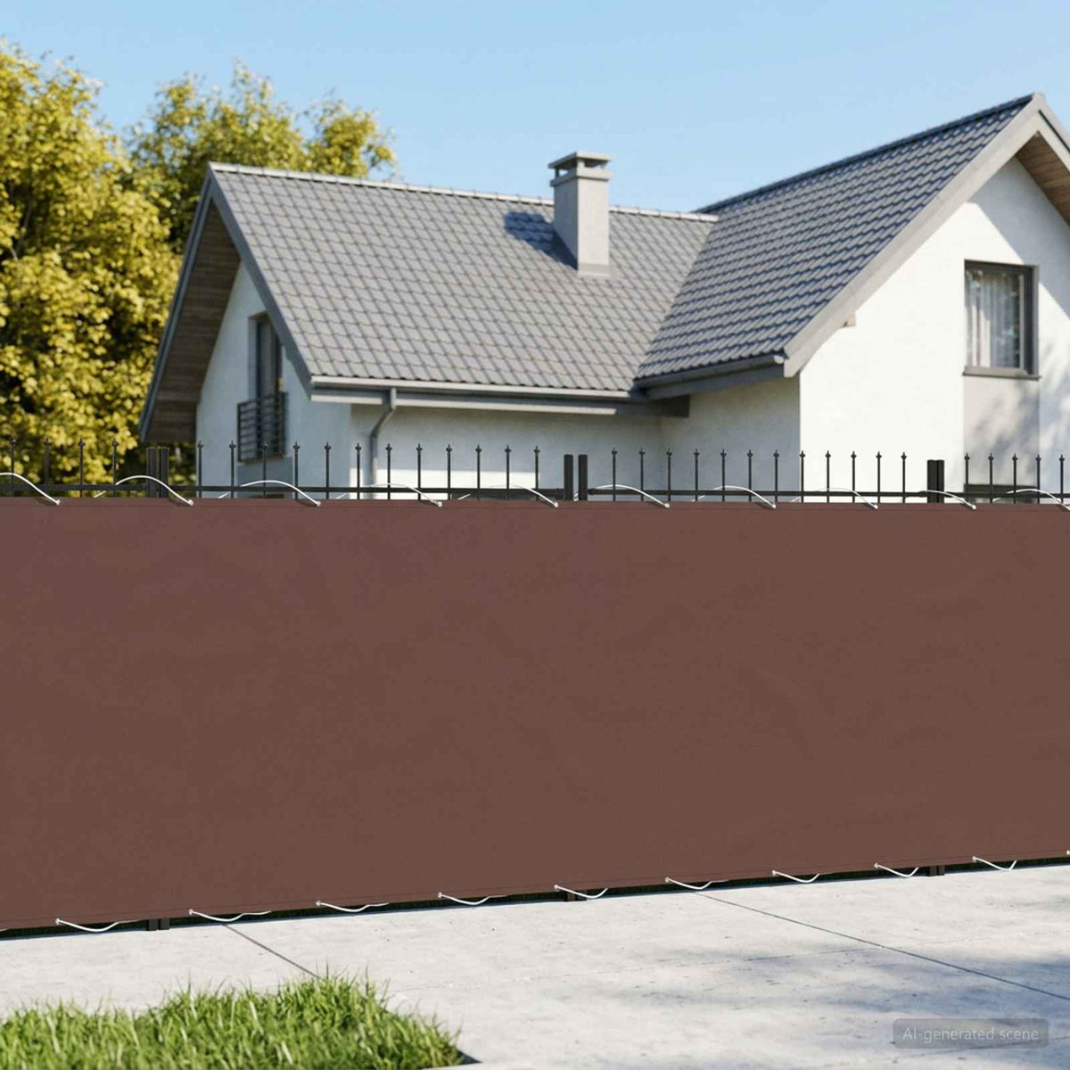 Vidaxl balkon privacy scherm 200 x 300 cm stof met pu-coating bruin