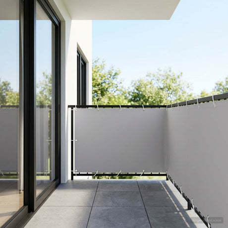 Vidaxl balkonscherm 1,2 x 15 m stof met pu-coating lichtgrijs