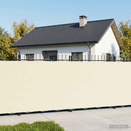 Vidaxl balkonscherm 1,2 x 15 m stof met pu-coating crèmekleurig