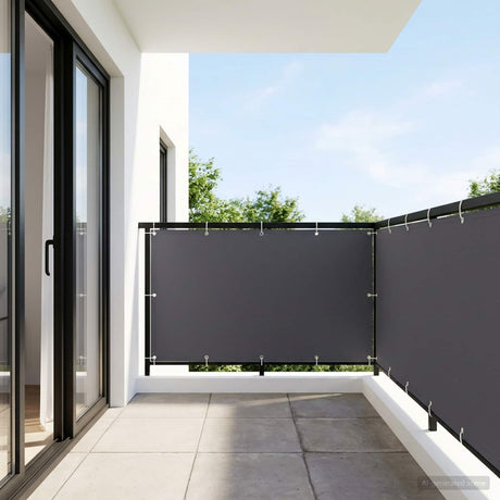 Vidaxl balkonscherm 1,2 x 25 m stof met pu-coating antraciet