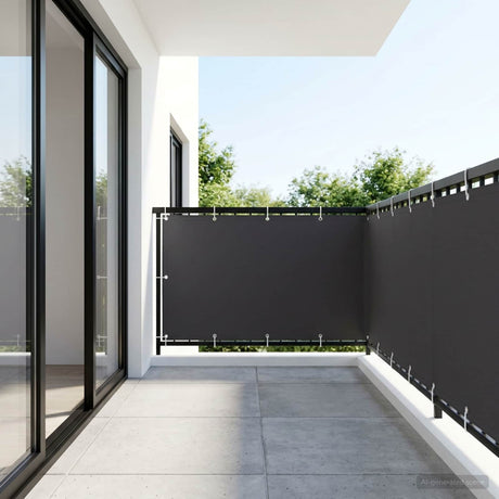 Vidaxl balkonscherm 1,2 x 25 m stof met pu-coating zwart