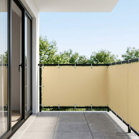 Vidaxl balkonscherm 1,5 x 15 m stof met pu-coating beige