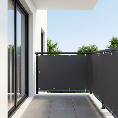Vidaxl balkonscherm 1,5 x 25 m stof met pu-coating zwart