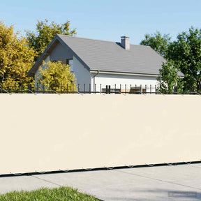 Vidaxl balkonscherm 1,8 x 15 m stof met pu-coating crèmekleurig