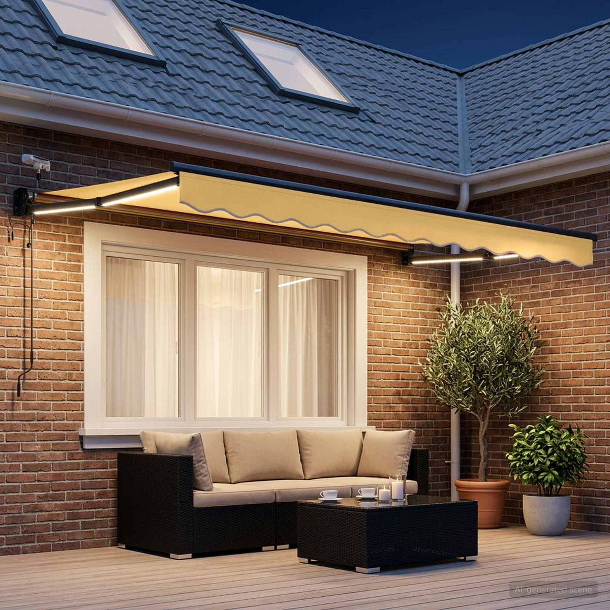 Vidaxl elektrisch uittrekbaar zonnescherm zand
