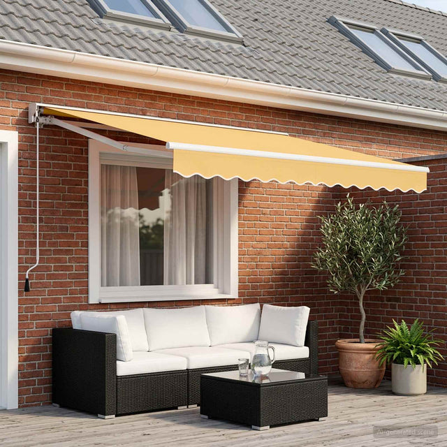 Vidaxl uitschuifbare luifel zand 2,5 x 2 m polyester en aluminium