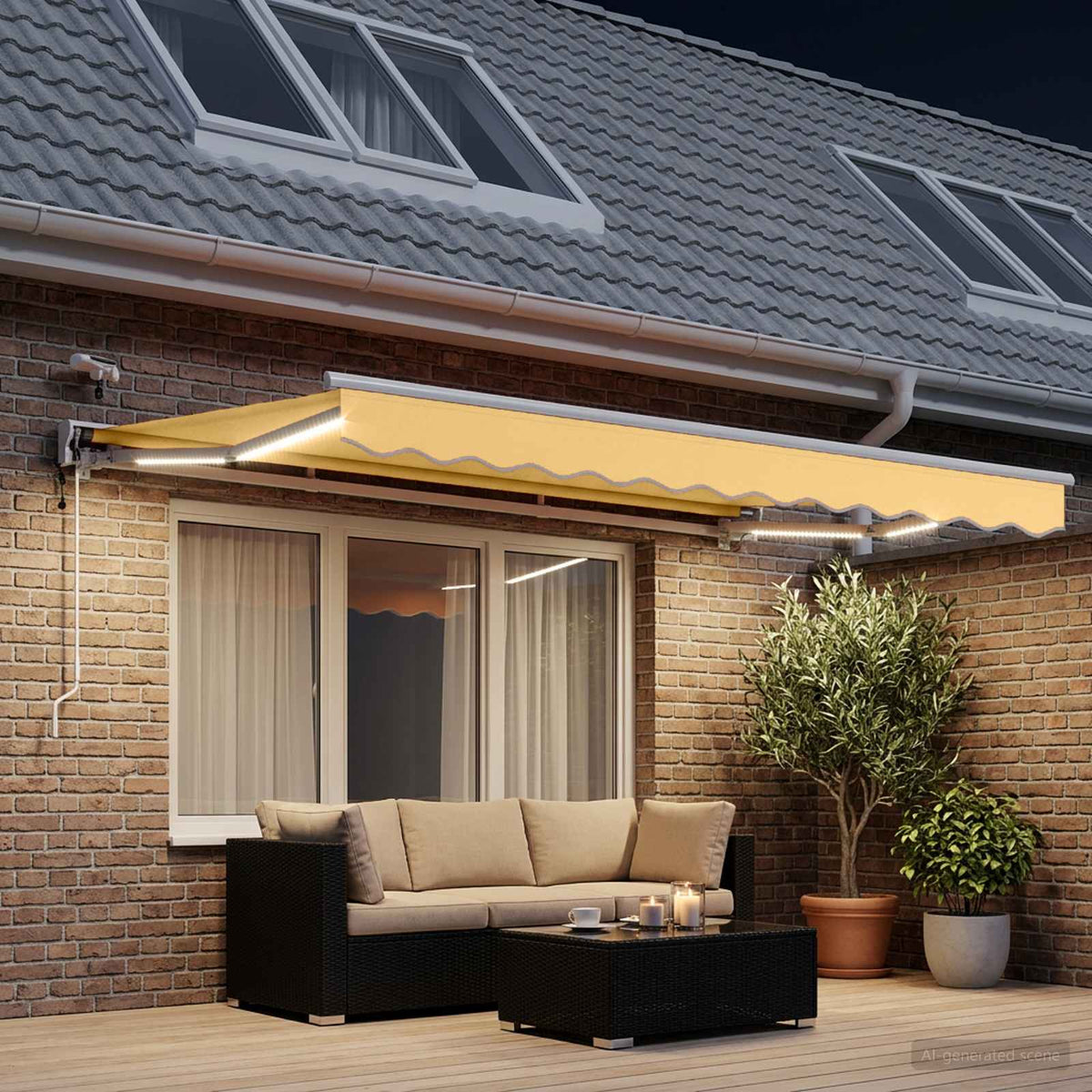 Vidaxl elektrisch uittrekbaar zonnescherm zand 2,5 x 2 m