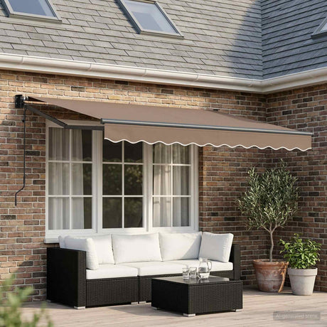 Vidaxl uitschuifbare luifel taupe 3,5 x 2 m polyester en metaal
