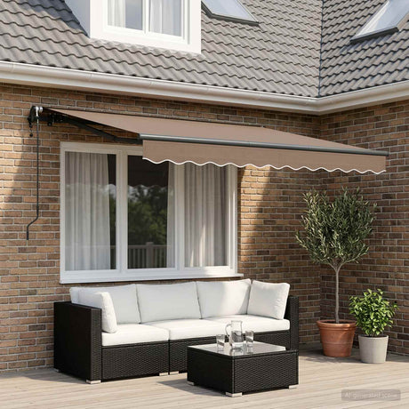 Vidaxl uitschuifbare luifel taupe 3,5 x 2 m stof