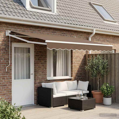 Vidaxl uitschuifbare luifel taupe 4 x 2 m polyester en metaal