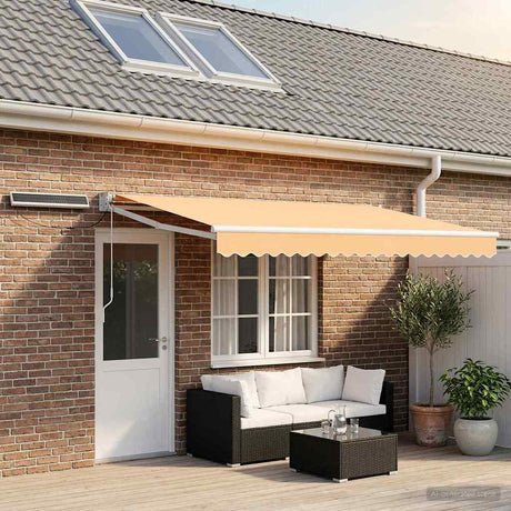 Vidaxl elektrisch uittrekbaar zonnescherm zand 5 x 3 m