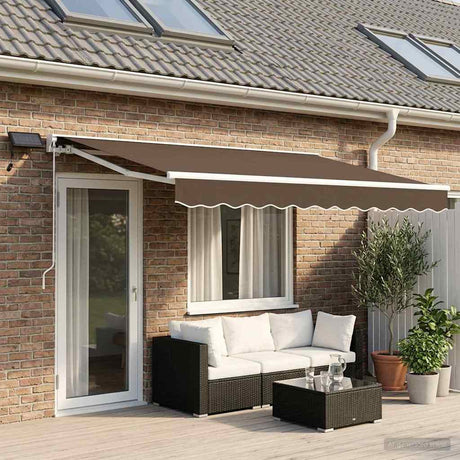 Vidaxl handmatige luifelhouder met led's taupe 4 x 2 m