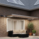 Vidaxl uitschuifbare luifel taupe 300 x 250 cm stof en aluminium