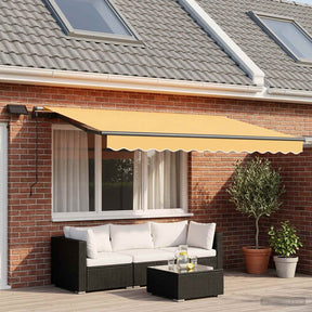 Vidaxl uitschuifbare luifel zand 300 x 250 cm stof en aluminium