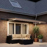 Vidaxl uitschuifbare luifel taupe 300 x 250 cm stof en aluminium