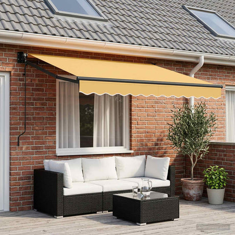 Vidaxl uitschuifbare luifel zand 3 x 2,5 m polyester en metaal