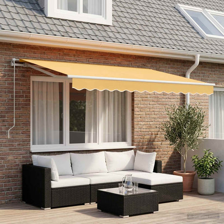 Vidaxl uitschuifbare luifel zand 3,5 x 2,5 m polyester en aluminium