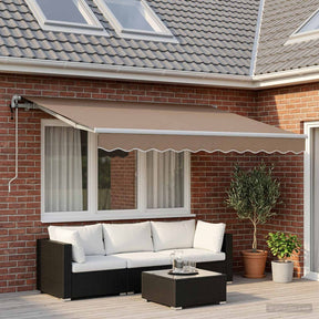 Vidaxl uitschuifbare luifel taupe 350 x 250 cm stof en aluminium