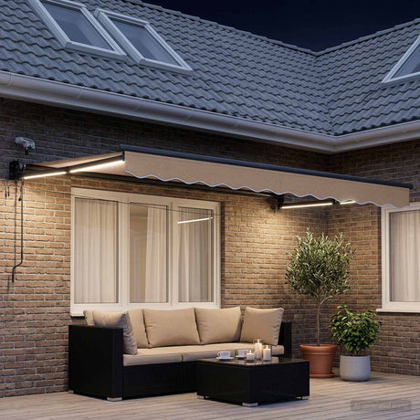 Vidaxl elektrisch uittrekbaar zonnescherm taupe