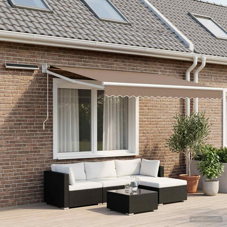 Vidaxl elektrisch uittrekbaar zonnescherm taupe 3,5 x 2,5 m