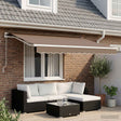 Vidaxl uitschuifbare luifel taupe 400 × 300 cm polyester en aluminium