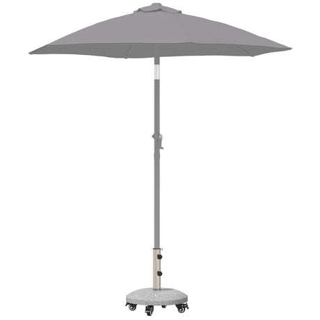 Vidaxl graniet parasolvoet met wielen voor 4-5 cm stok 27.2 kg grijs