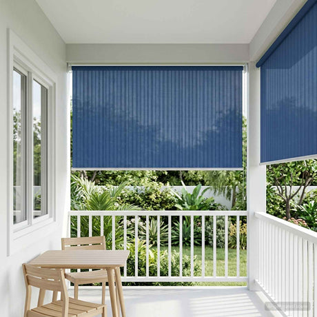 Vidaxl buitenrolgordijn 90% uv-blok blauw 140 x 140 cm hdpe