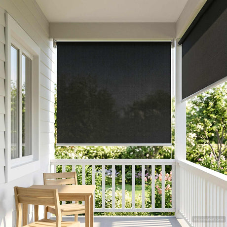 Vidaxl buitenrolgordijn 90% uv-blok zwart 80 x 140 cm hdpe