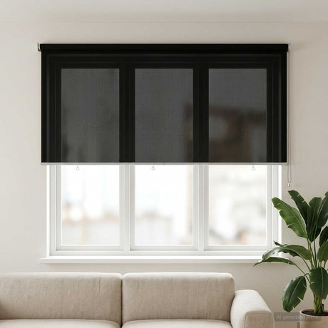 Vidaxl buitenrolgordijn 90% uv-blok zwart 140 x 140 cm hdpe