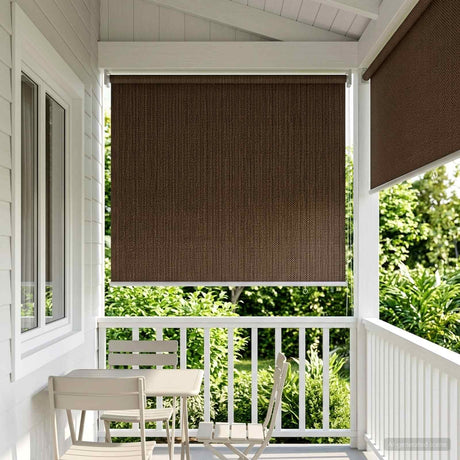 Vidaxl buitenrolgordijn 90% uv-blok bruin 80 x 140 cm hdpe