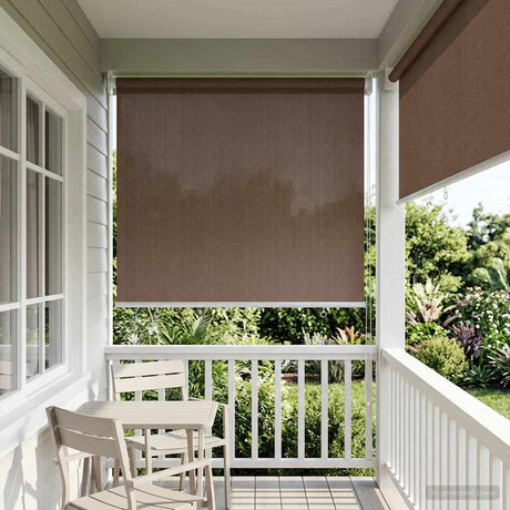 Vidaxl buitenrolgordijn 90% uv-blok taupe 80 x 140 cm hdpe